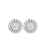 Round Lab Grown Diamond Halo Stud Earrings