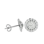 Round Lab Grown Diamond Halo Stud Earrings