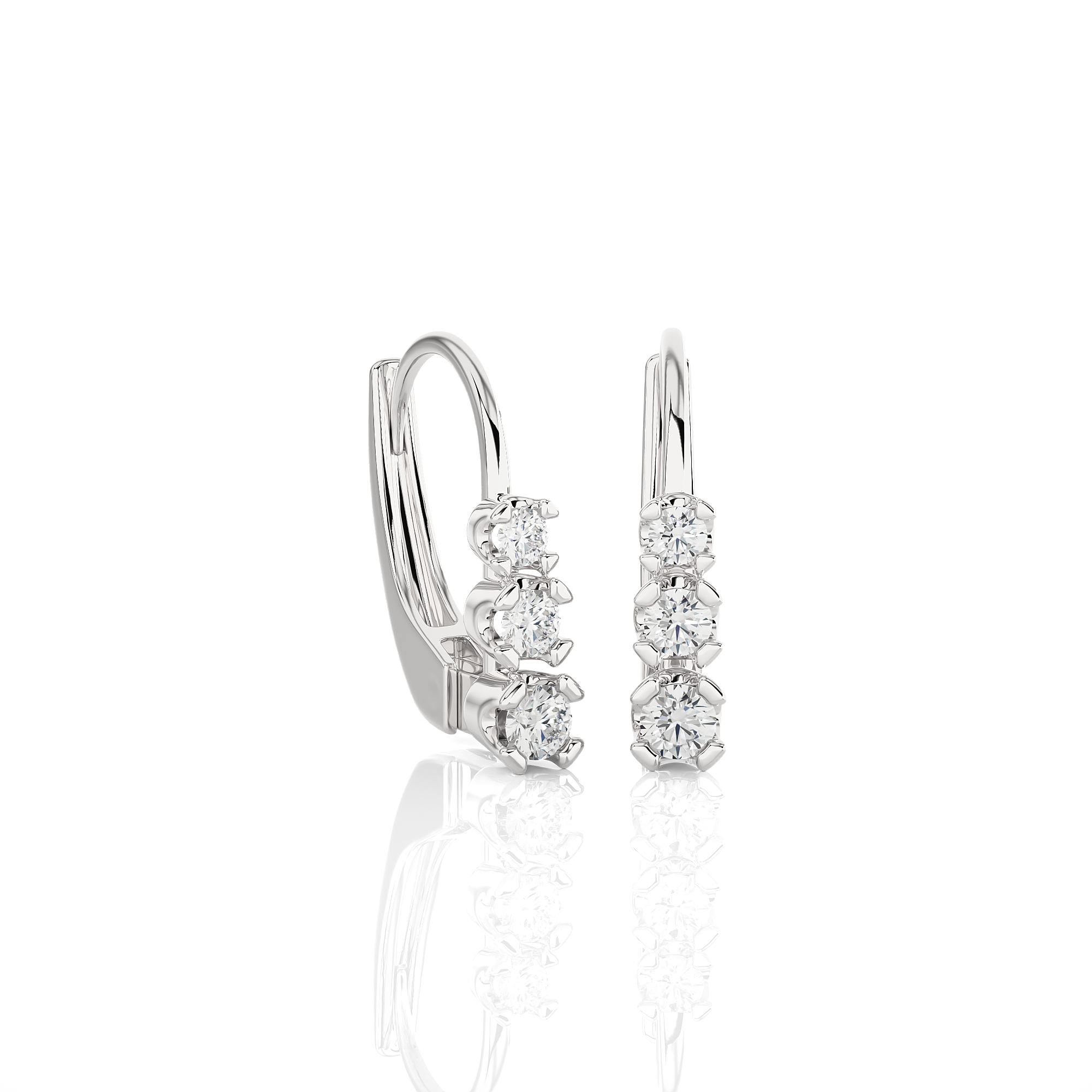 1/4 ctw Round Lab Grown Diamond Hoop Earrings