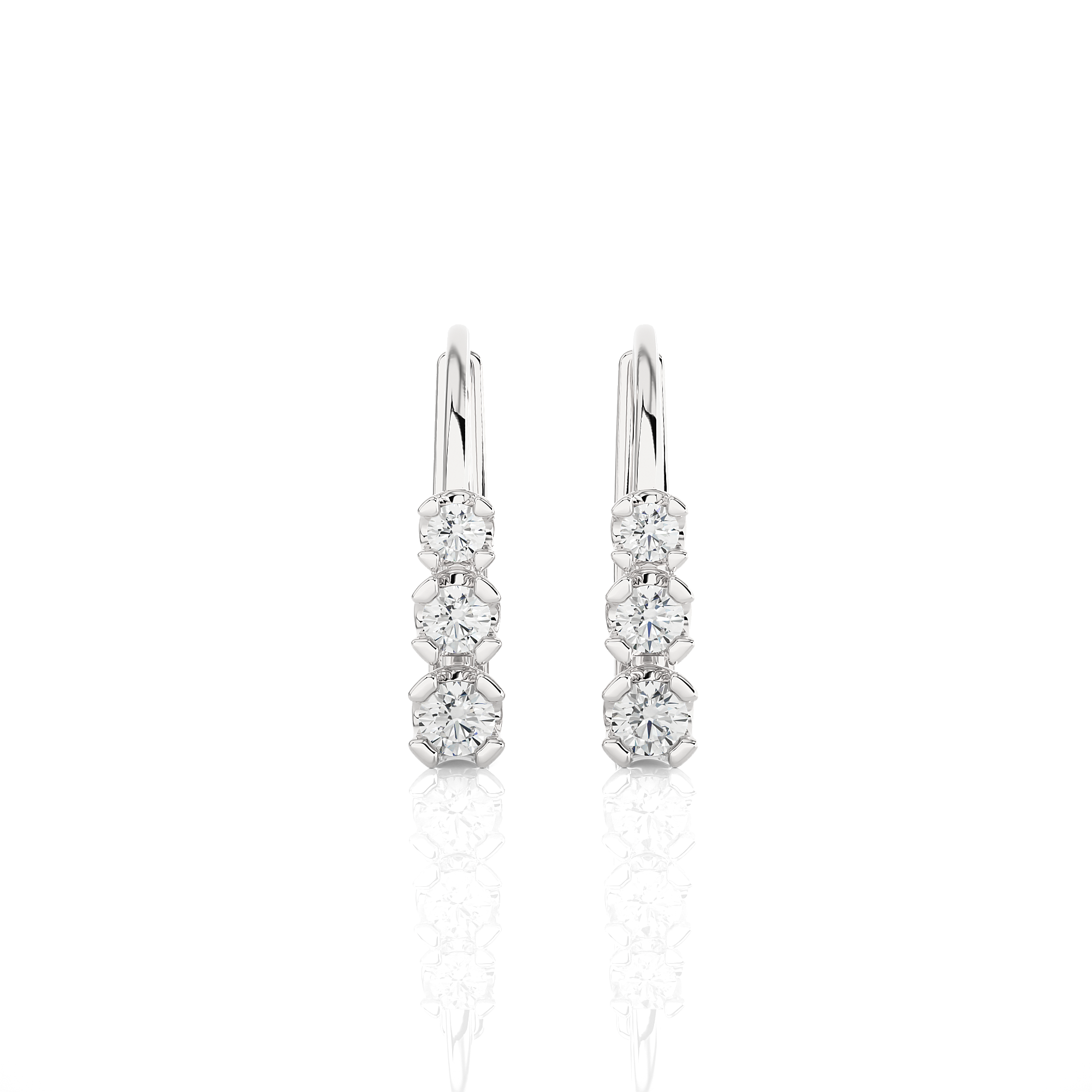 1/4 ctw Round Lab Grown Diamond Hoop Earrings