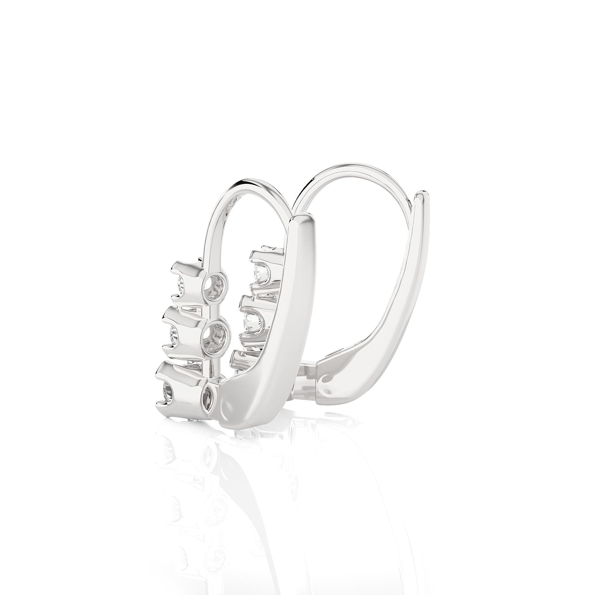 1/4 ctw Round Lab Grown Diamond Hoop Earrings