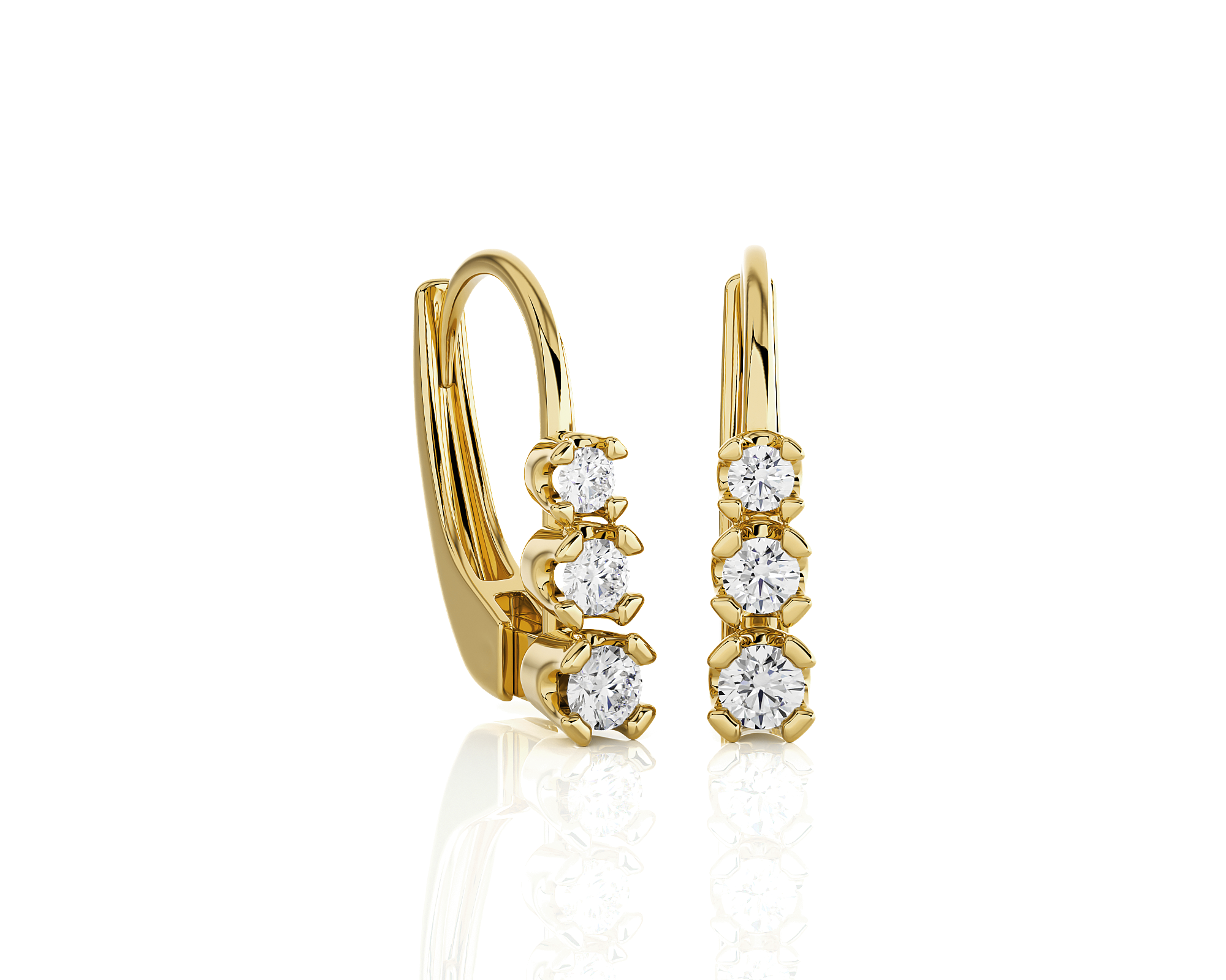 1/4 ctw Round Lab Grown Diamond Hoop Earrings