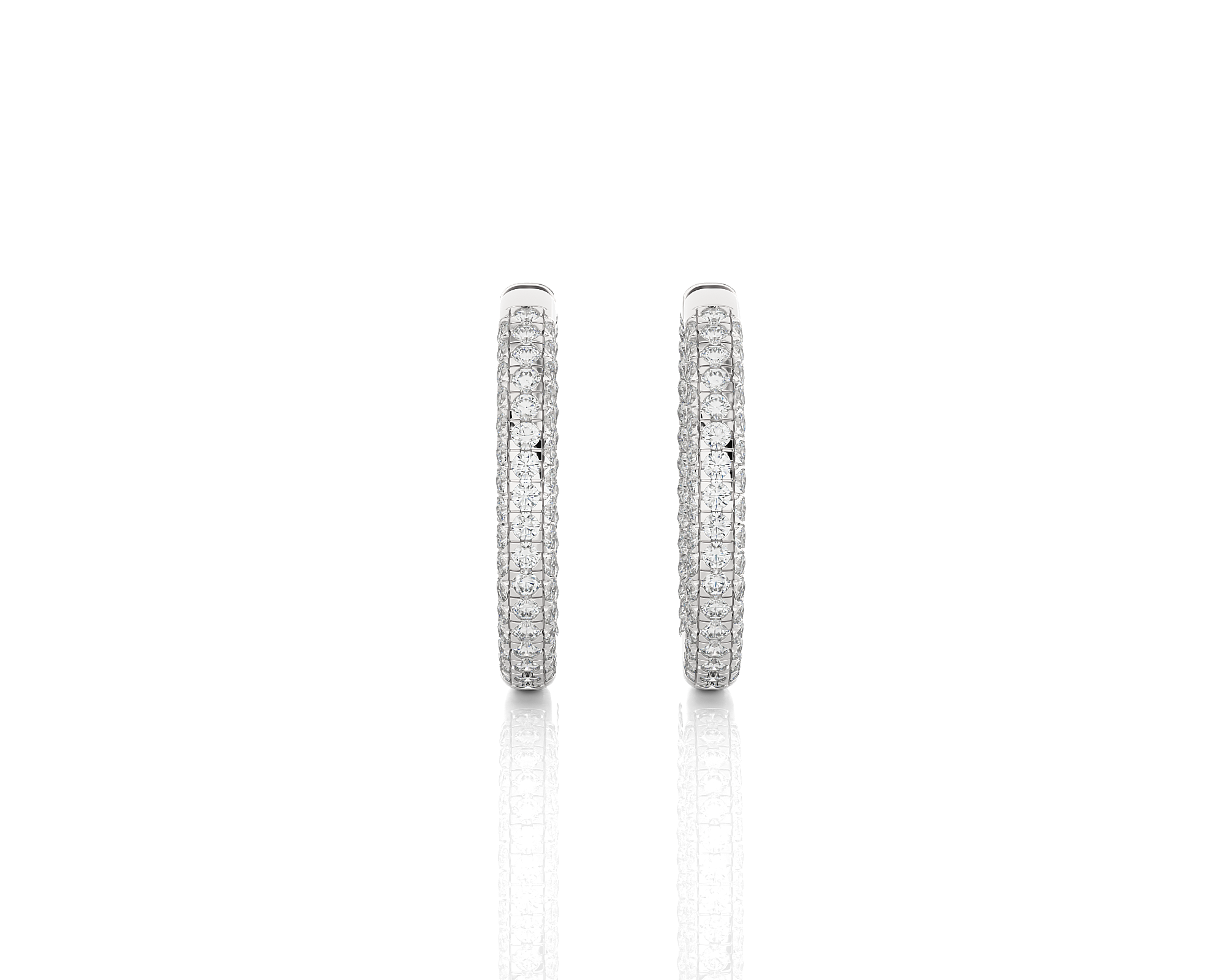 17 1/3 ctw Round Lab Grown Diamond Inside Out Hoop Earrings