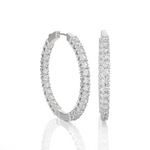 3 ctw Round Lab Grown Diamond Inside Out Hoop Earrings