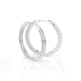 3 ctw Round Lab Grown Diamond Inside Out Hoop Earrings