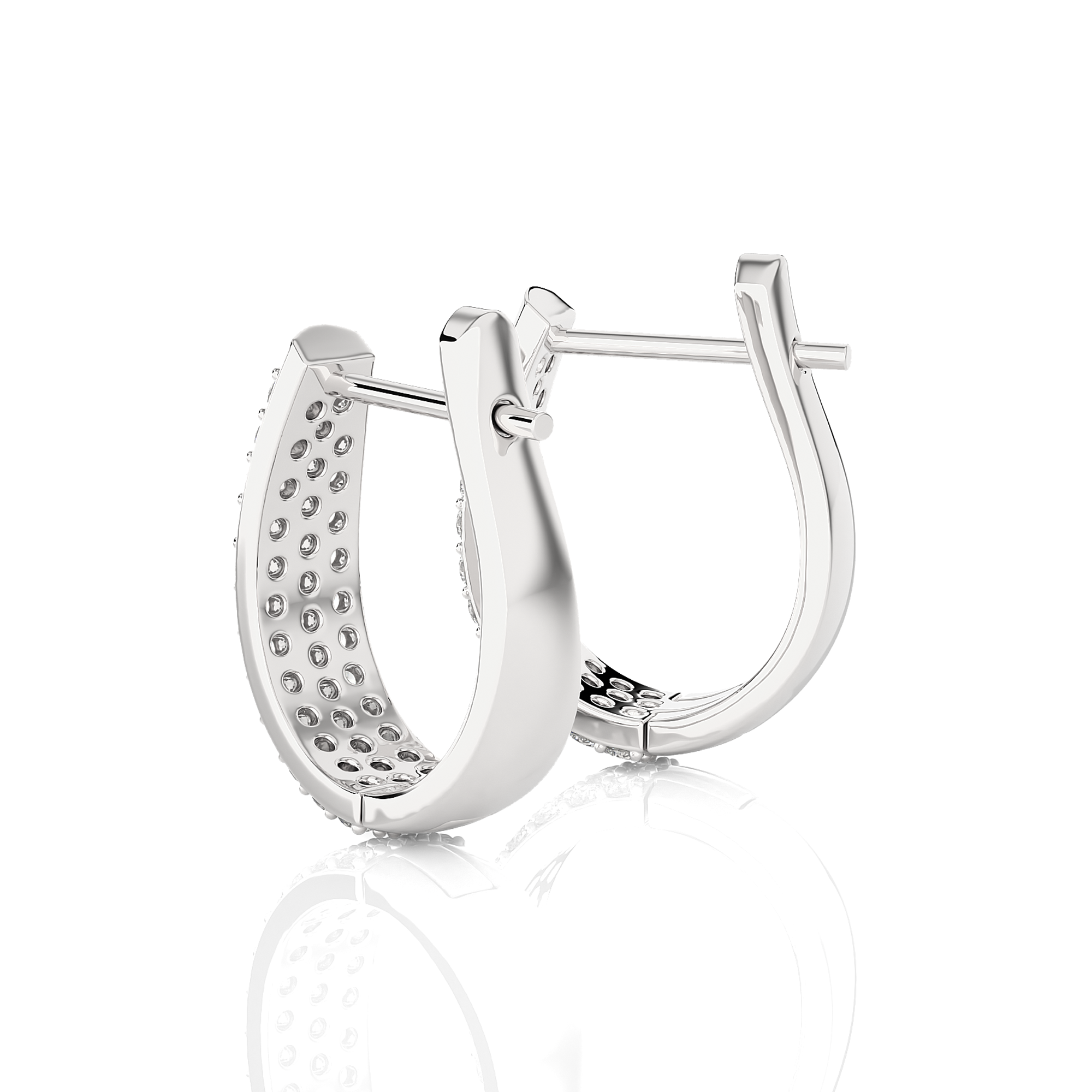 1 ctw Round Lab Grown Diamond Huggie Hoop Earrings