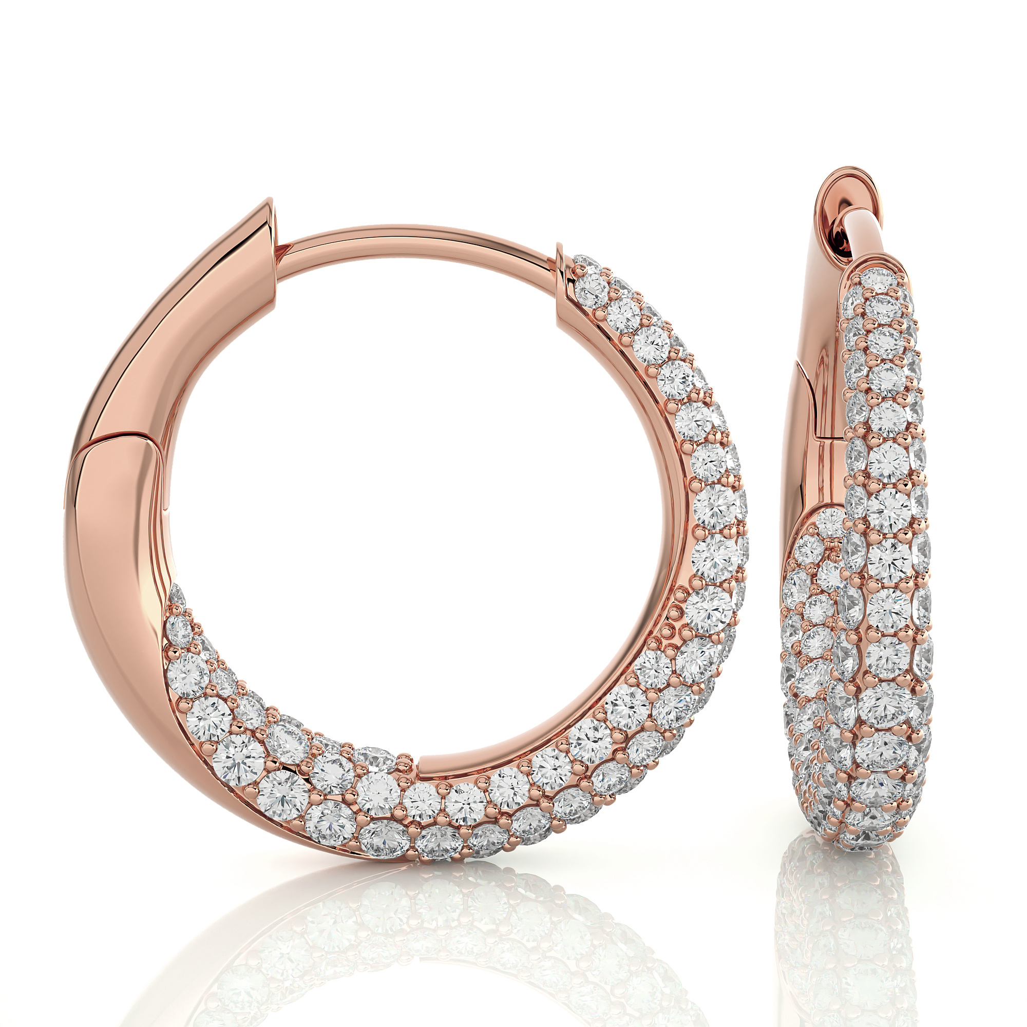 1 3/8 ctw Round Lab Grown Diamond Hoop Earrings