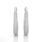 1 3/8 ctw Round Lab Grown Diamond Hoop Earrings