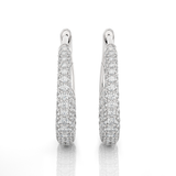 1 3/8 ctw Round Lab Grown Diamond Hoop Earrings