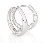 1 3/8 ctw Round Lab Grown Diamond Hoop Earrings