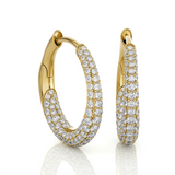 1 3/8 ctw Round Lab Grown Diamond Hoop Earrings