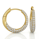 1 3/8 ctw Round Lab Grown Diamond Hoop Earrings