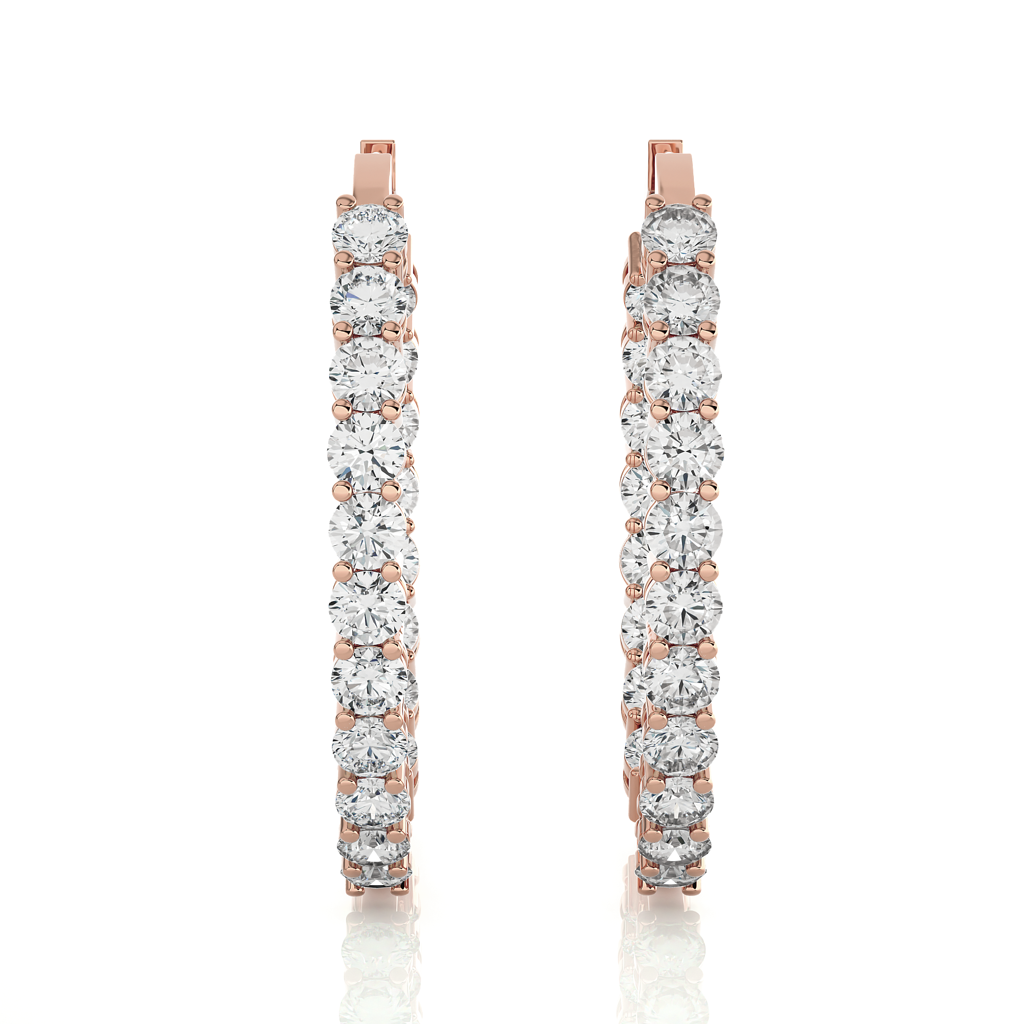 6 5/8 ctw Round Lab Grown Diamond Inside Out Hoop Earrings