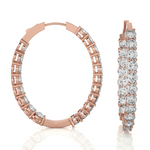 6 5/8 ctw Round Lab Grown Diamond Inside Out Hoop Earrings