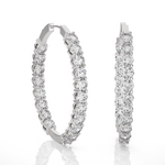 6 5/8 ctw Round Lab Grown Diamond Inside Out Hoop Earrings