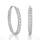 6 5/8 ctw Round Lab Grown Diamond Inside Out Hoop Earrings