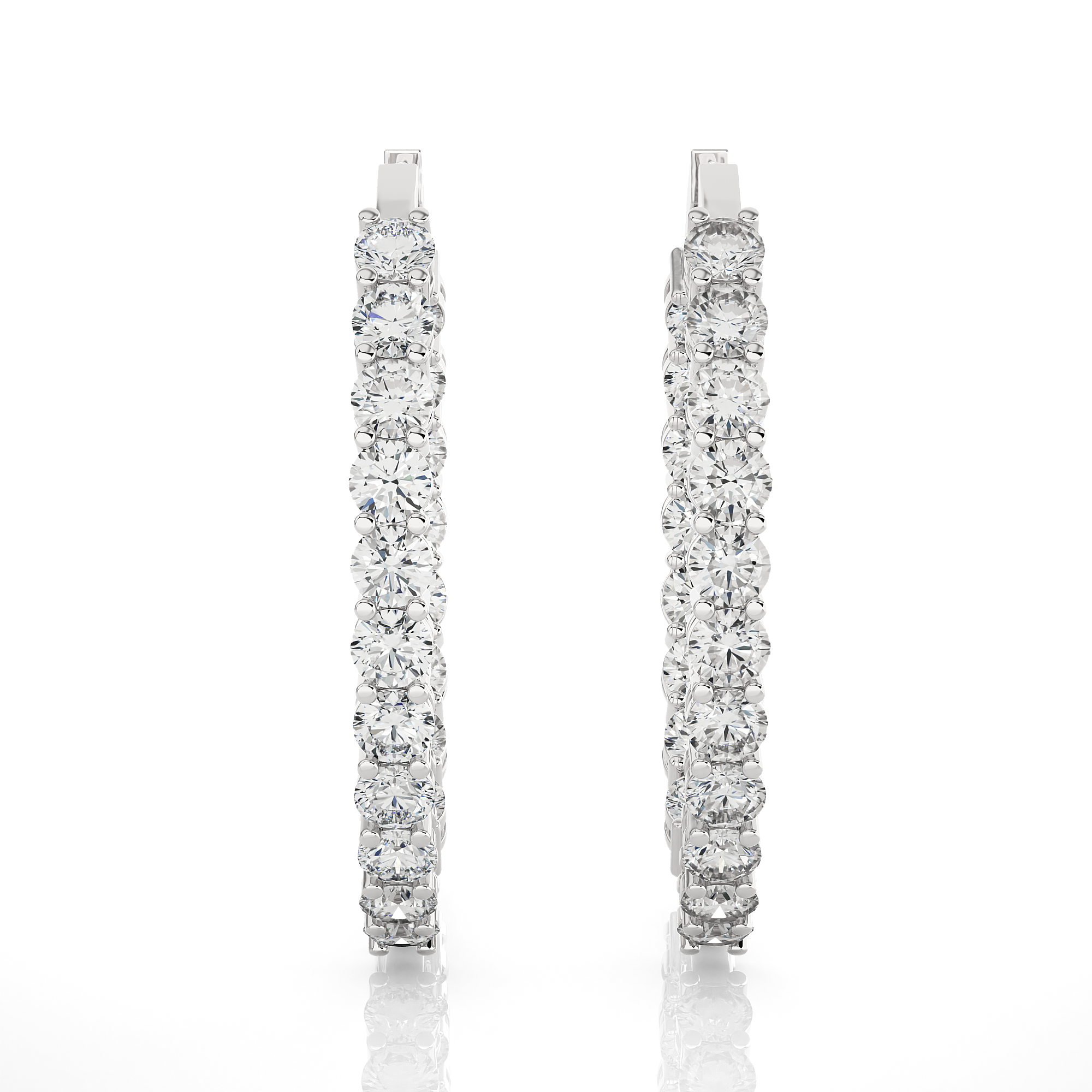 6 5/8 ctw Round Lab Grown Diamond Inside Out Hoop Earrings