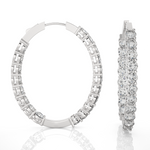 6 5/8 ctw Round Lab Grown Diamond Inside Out Hoop Earrings