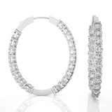6 5/8 ctw Round Lab Grown Diamond Inside Out Hoop Earrings