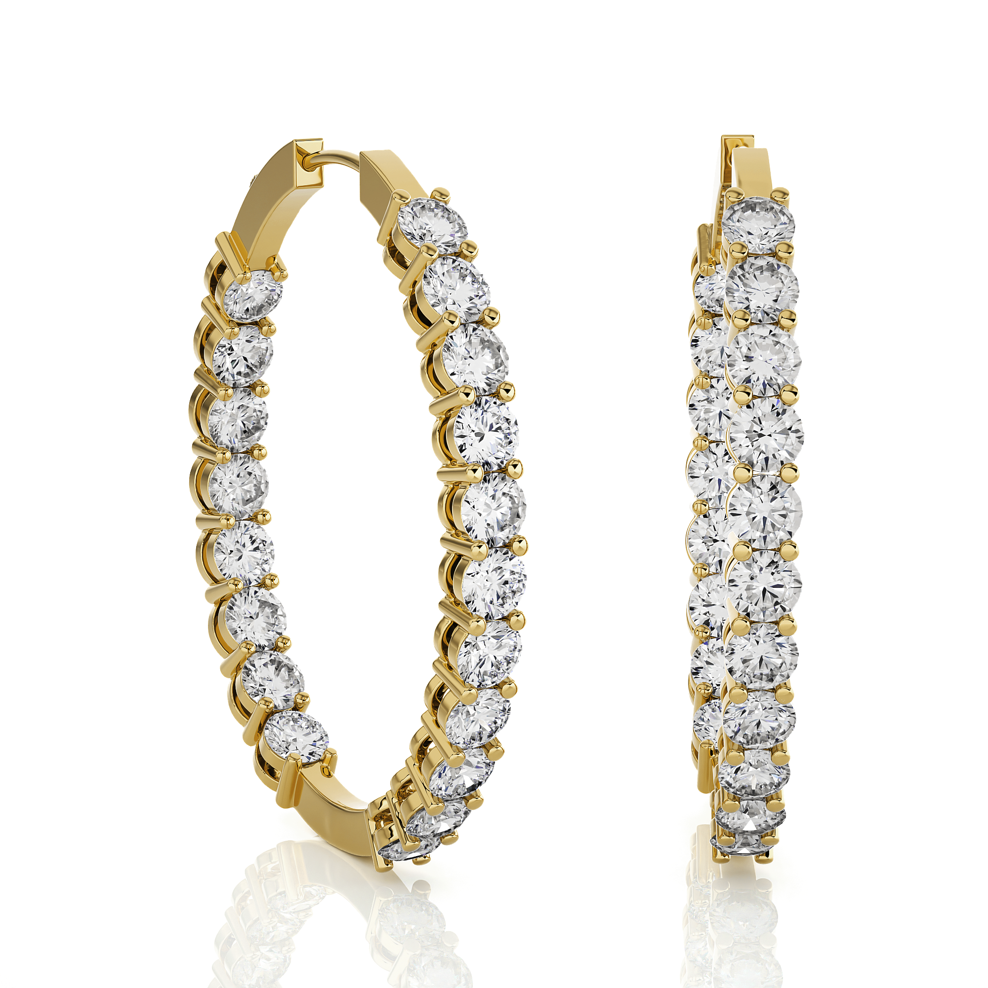 6 5/8 ctw Round Lab Grown Diamond Inside Out Hoop Earrings