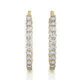 6 5/8 ctw Round Lab Grown Diamond Inside Out Hoop Earrings