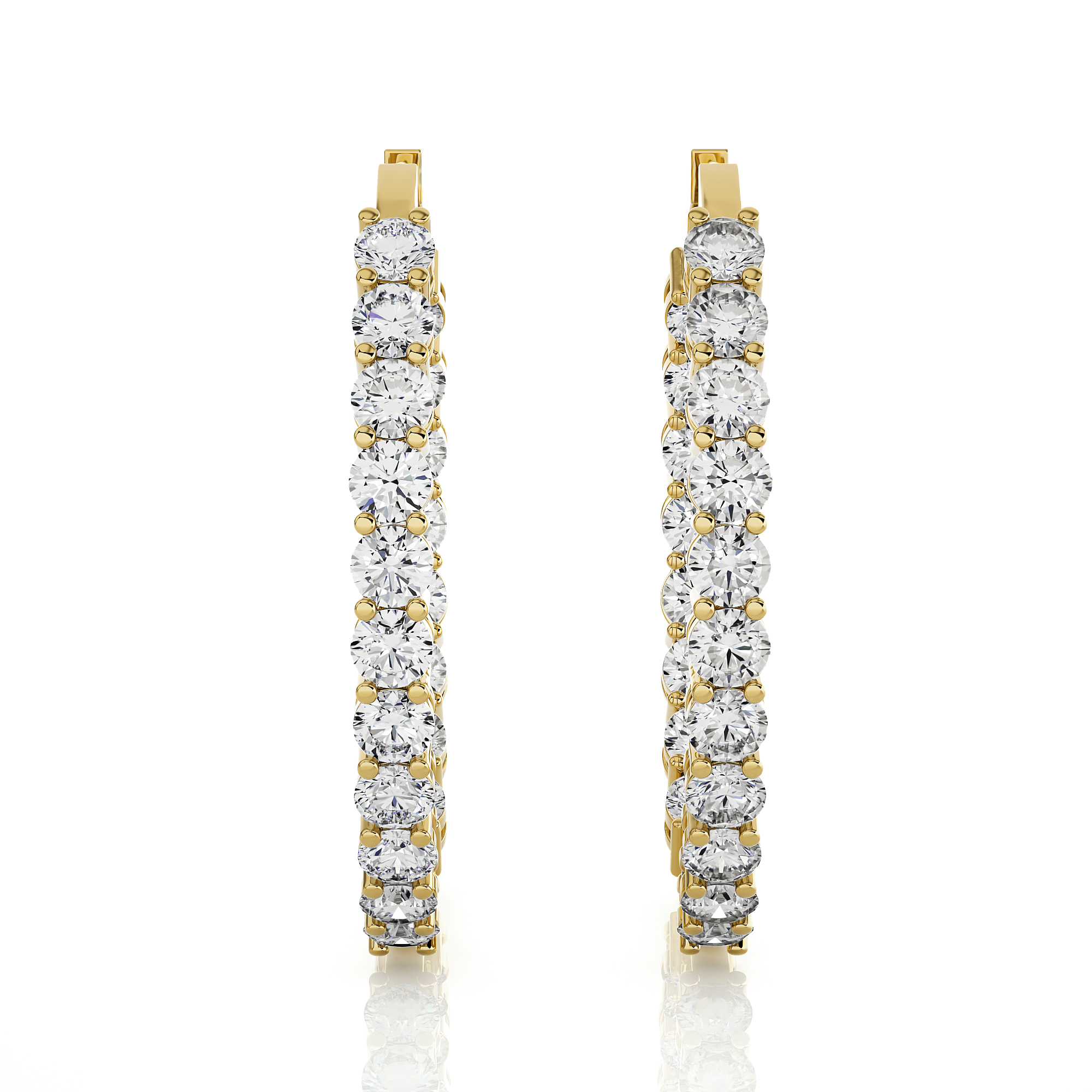 6 5/8 ctw Round Lab Grown Diamond Inside Out Hoop Earrings
