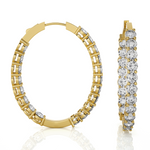 6 5/8 ctw Round Lab Grown Diamond Inside Out Hoop Earrings