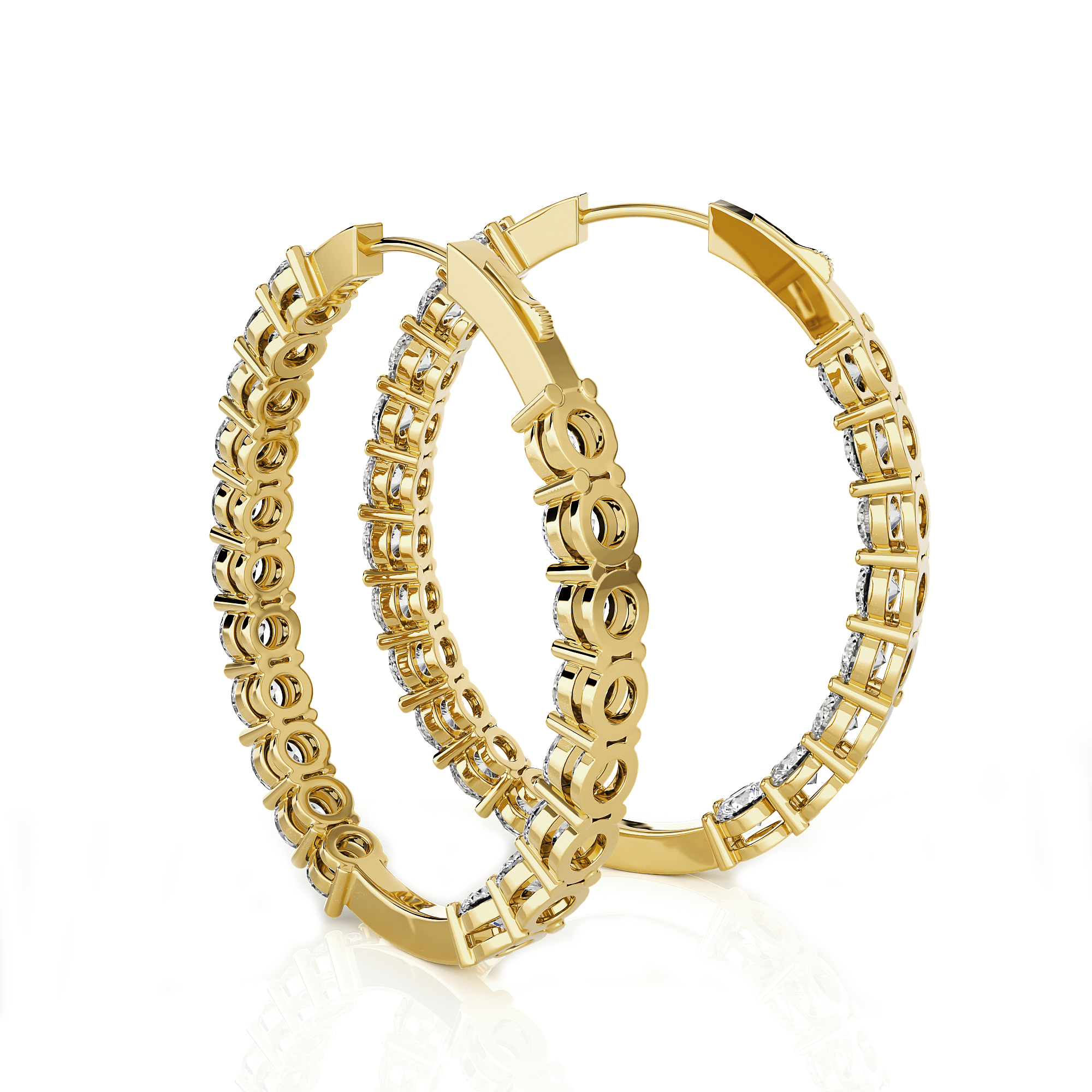 6 5/8 ctw Round Lab Grown Diamond Inside Out Hoop Earrings