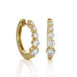 1 1/2 ctw Round Lab Grown Diamond Bezel Set Hoop Earrings