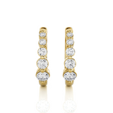 1 1/2 ctw Round Lab Grown Diamond Bezel Set Hoop Earrings