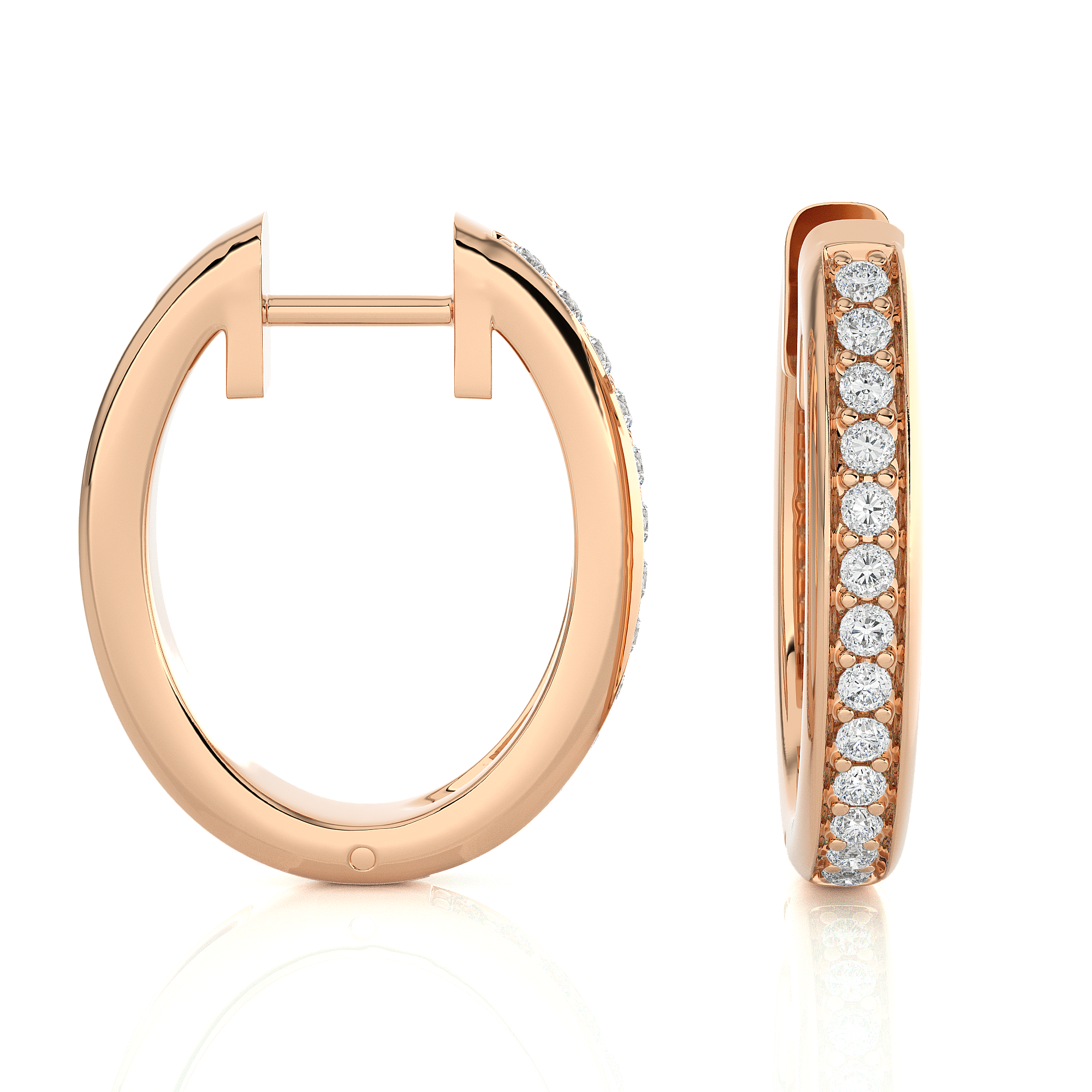 5/8 ctw Round Lab Grown Diamond Hoop Earrings