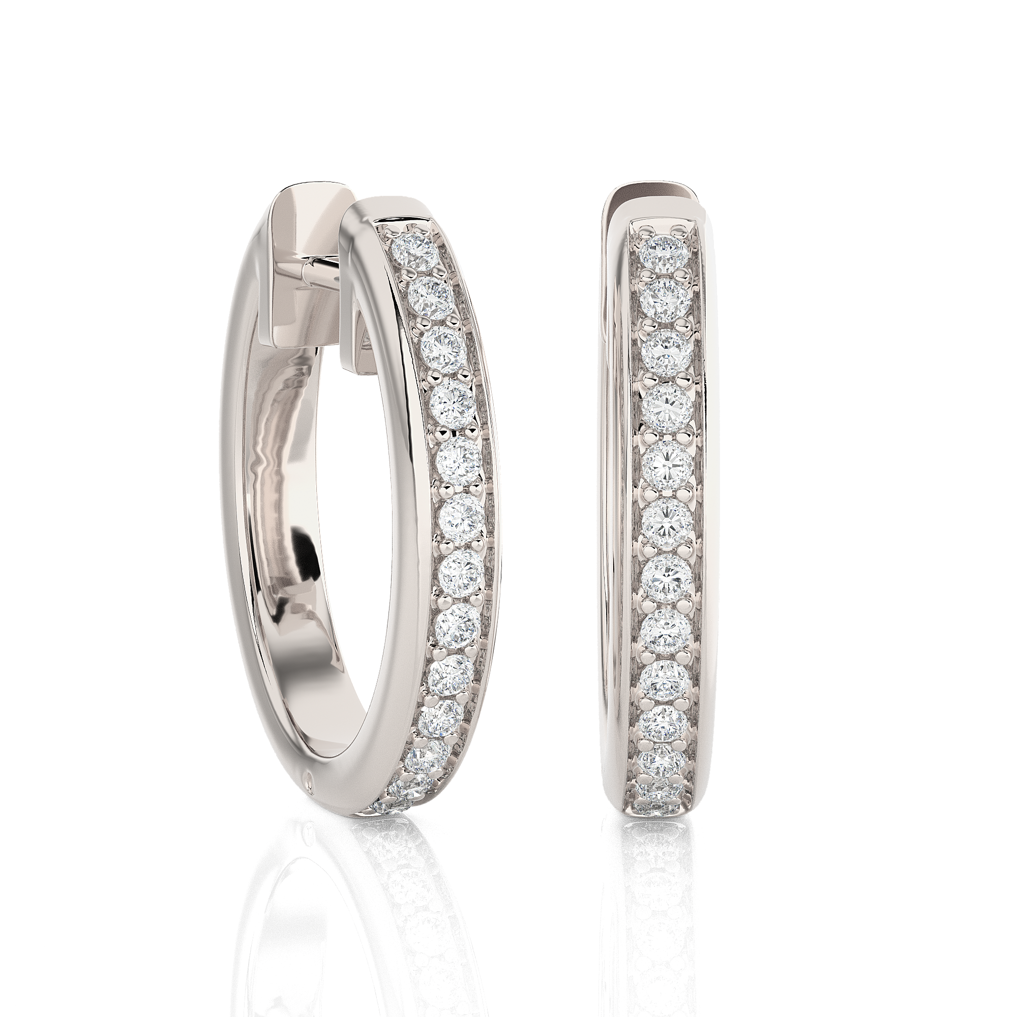 5/8 ctw Round Lab Grown Diamond Hoop Earrings