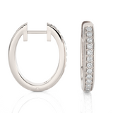 5/8 ctw Round Lab Grown Diamond Hoop Earrings