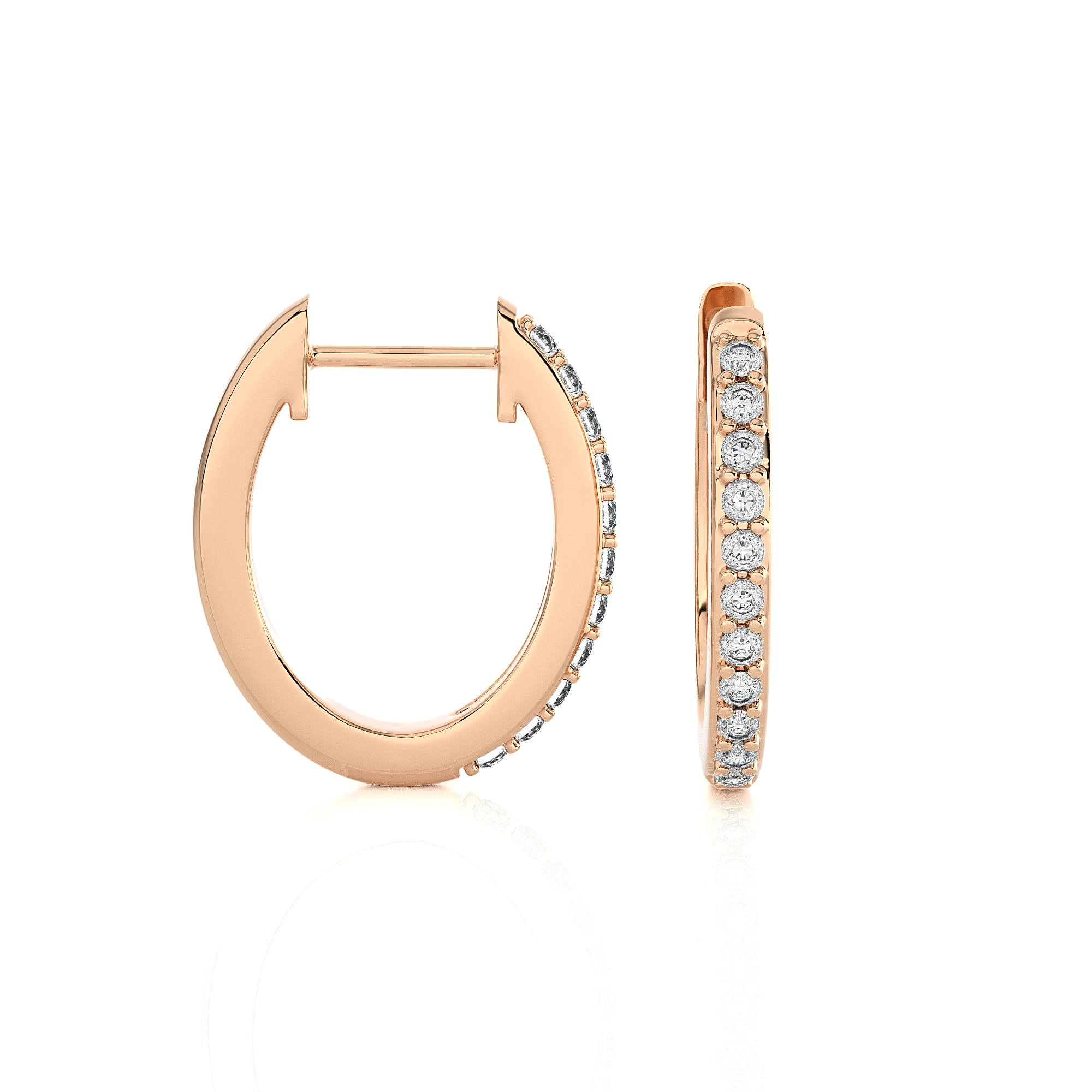 1/4 ctw Round Lab Grown Diamond Huggie Hoop Earrings