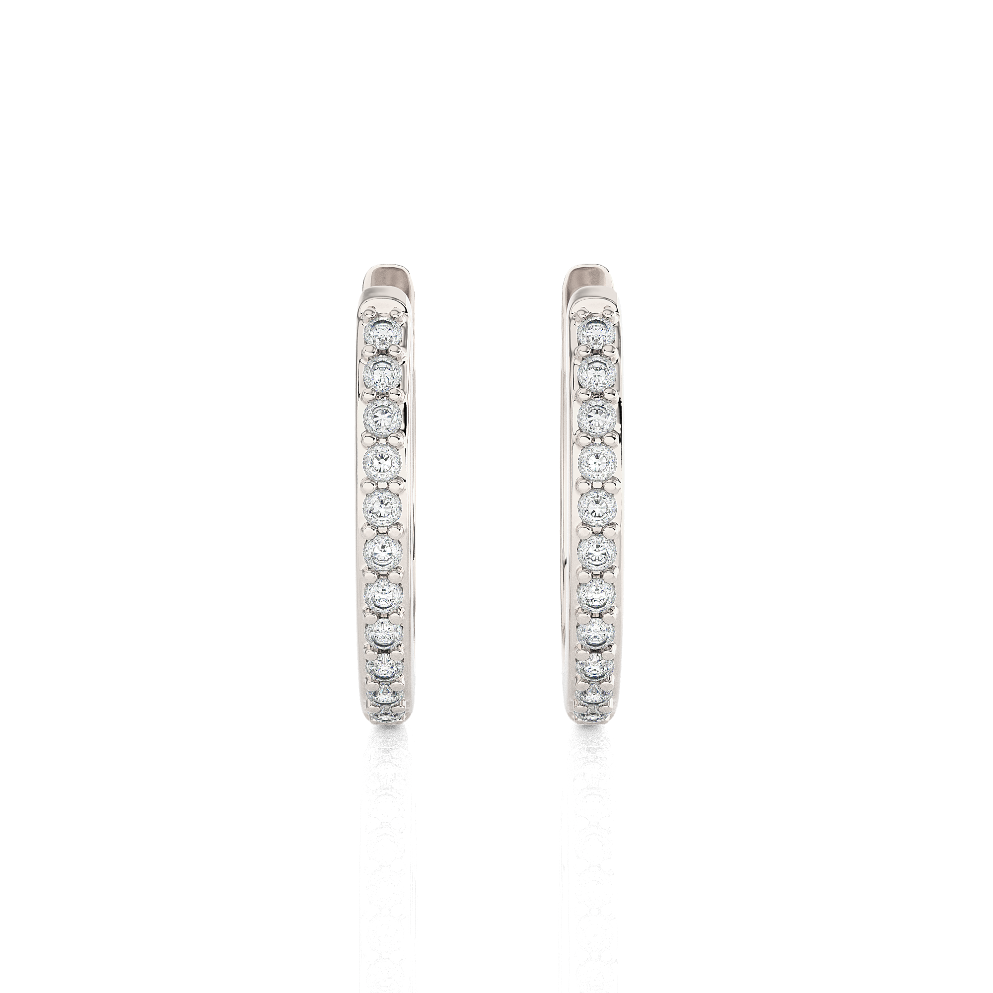 1/4 ctw Round Lab Grown Diamond Huggie Hoop Earrings