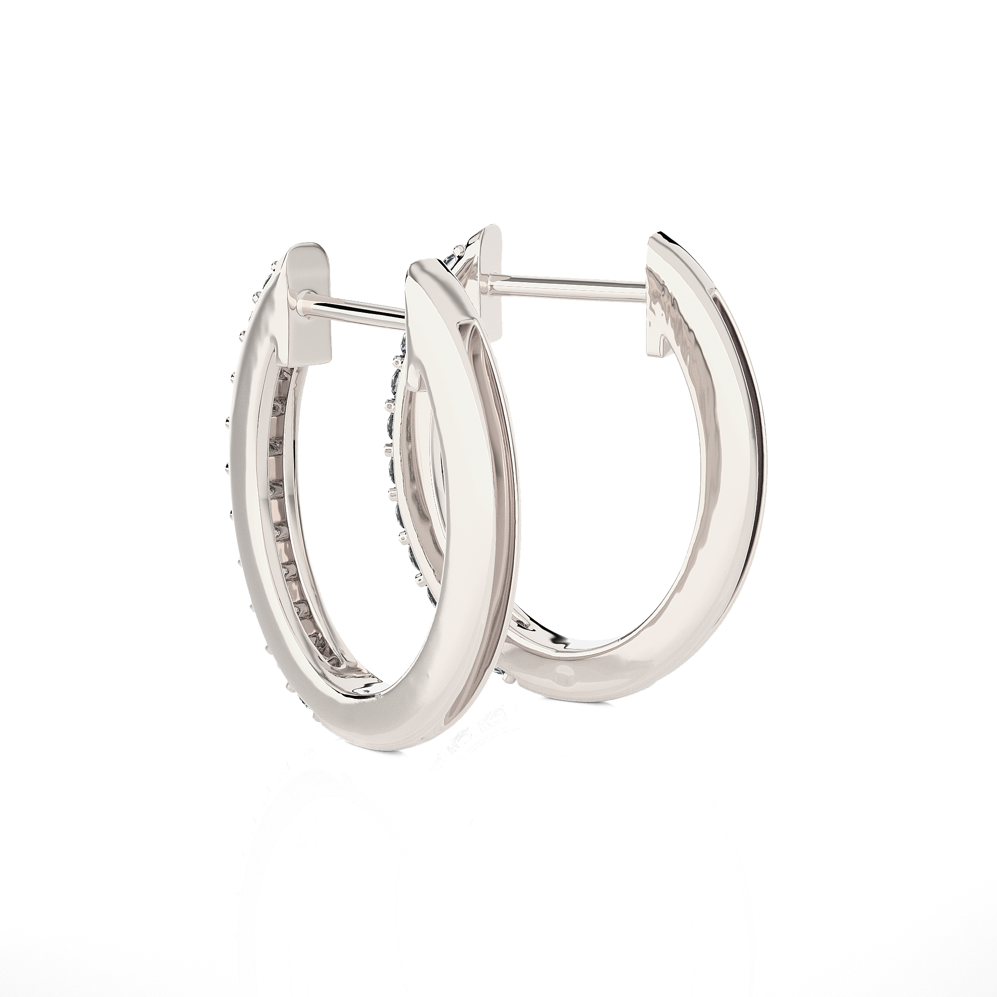 1/4 ctw Round Lab Grown Diamond Huggie Hoop Earrings