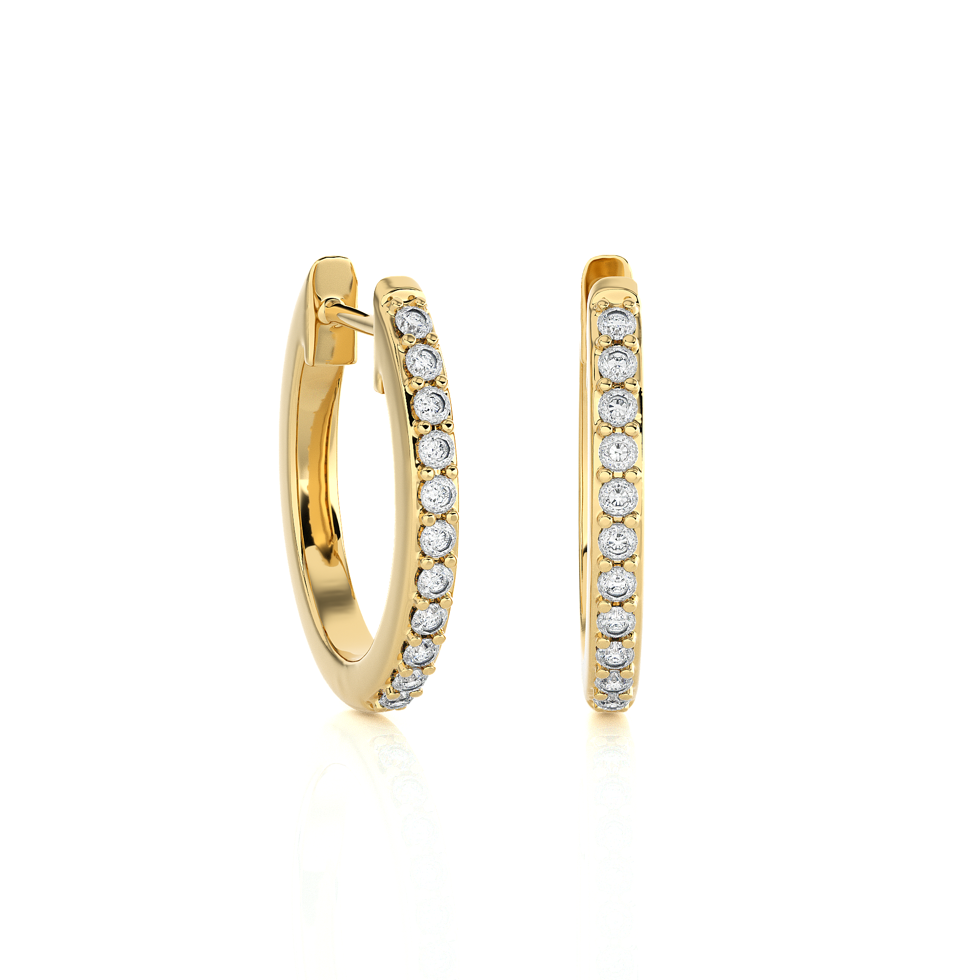 1/4 ctw Round Lab Grown Diamond Huggie Hoop Earrings