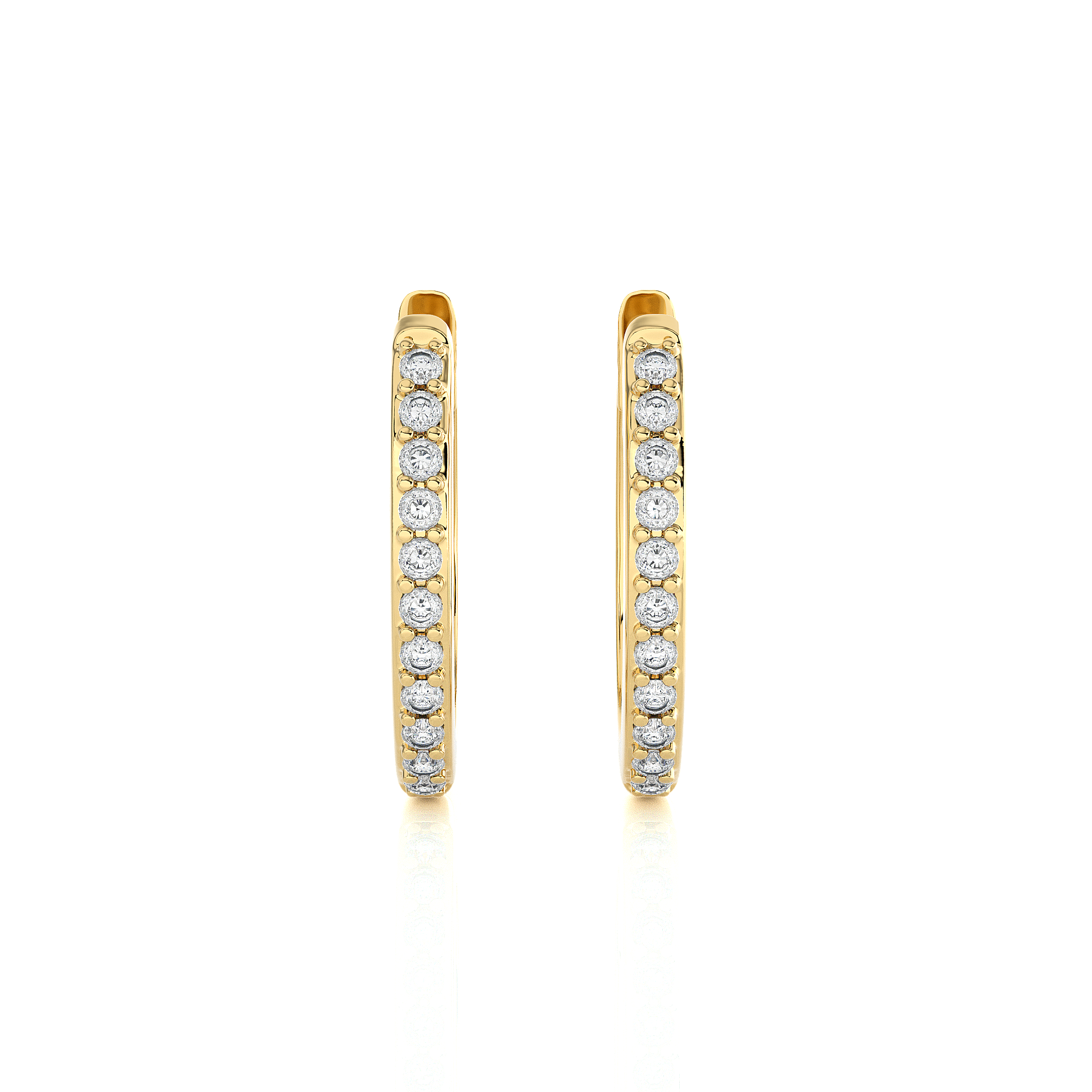 1/4 ctw Round Lab Grown Diamond Huggie Hoop Earrings