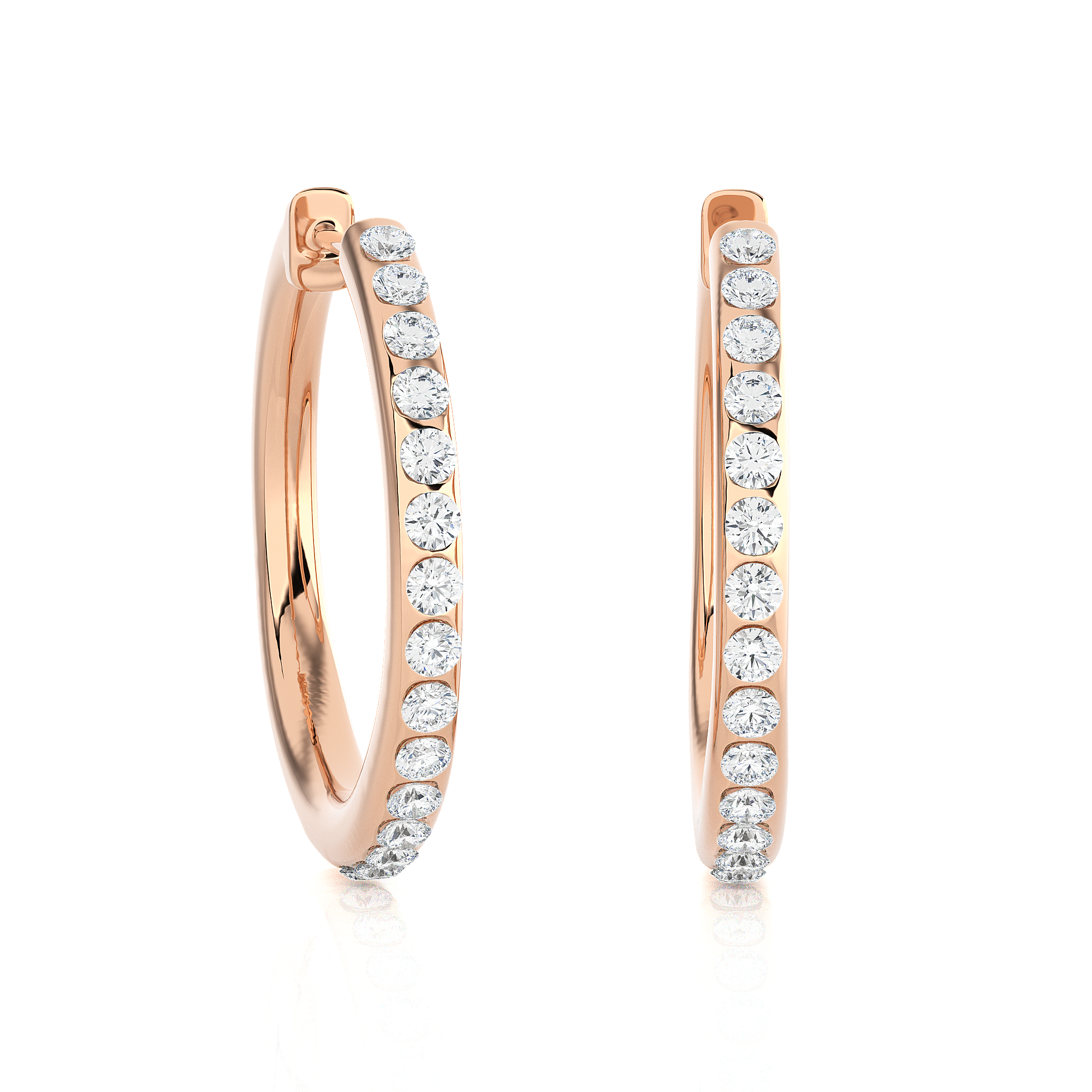 1/3 ctw Round Lab Grown Diamond Hoop Earrings