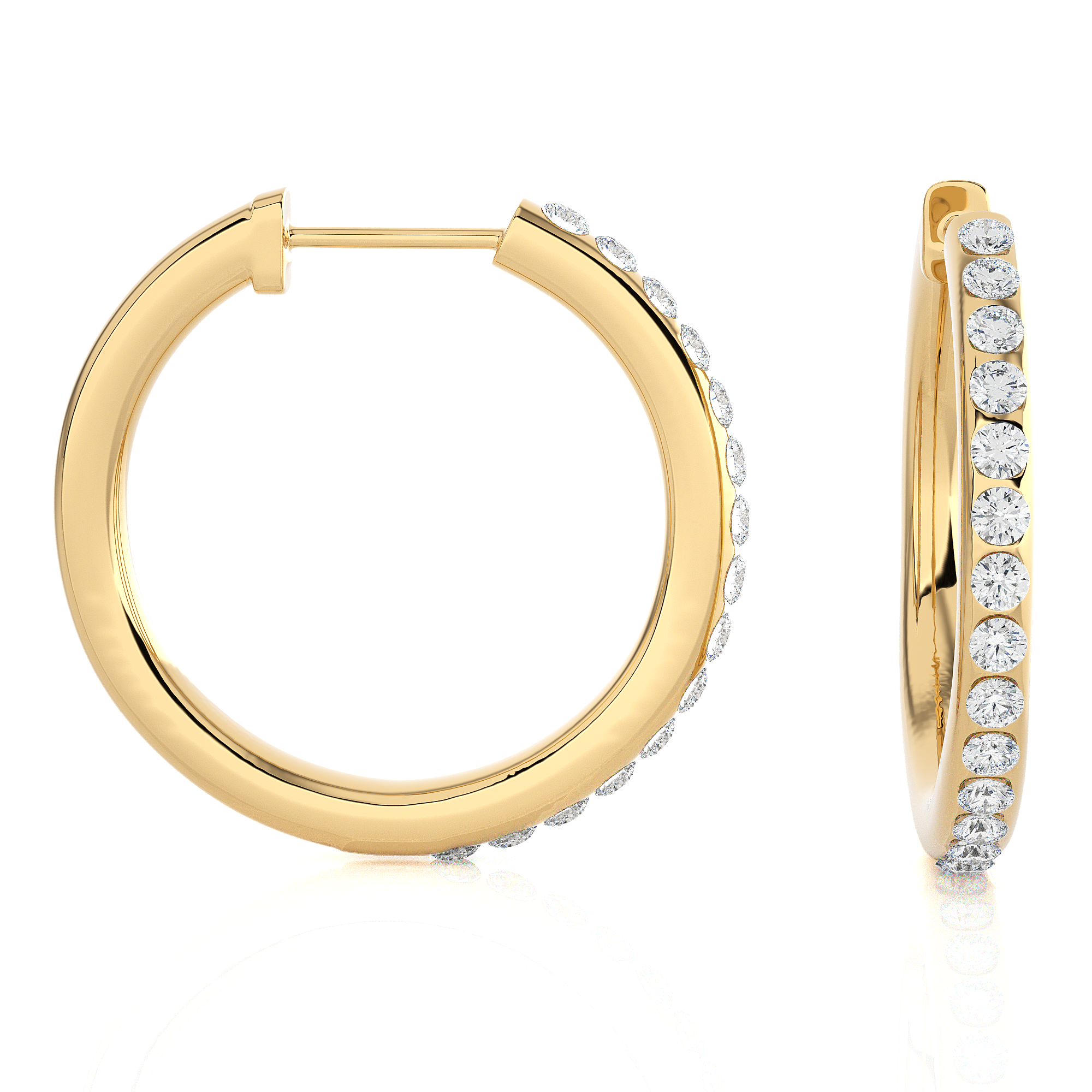 1/3 ctw Round Lab Grown Diamond Hoop Earrings