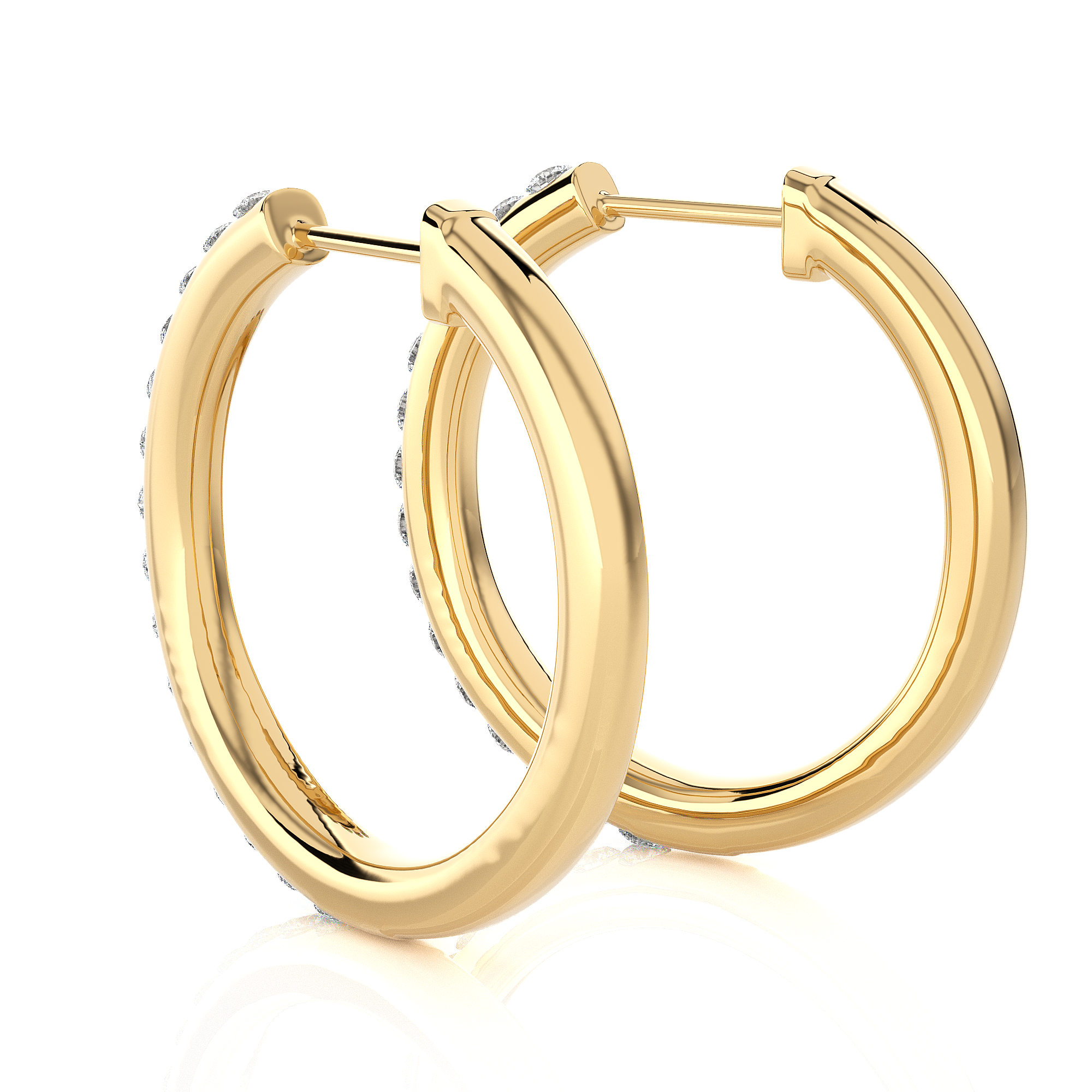 1/3 ctw Round Lab Grown Diamond Hoop Earrings