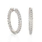 3/4 ctw Round Lab Grown Diamond Inside Out Hoop Earrings