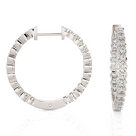 3/4 ctw Round Lab Grown Diamond Inside Out Hoop Earrings