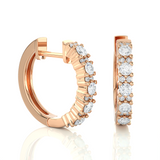 1/2 ctw Round Lab Grown Diamond Huggie Hoop Earrings