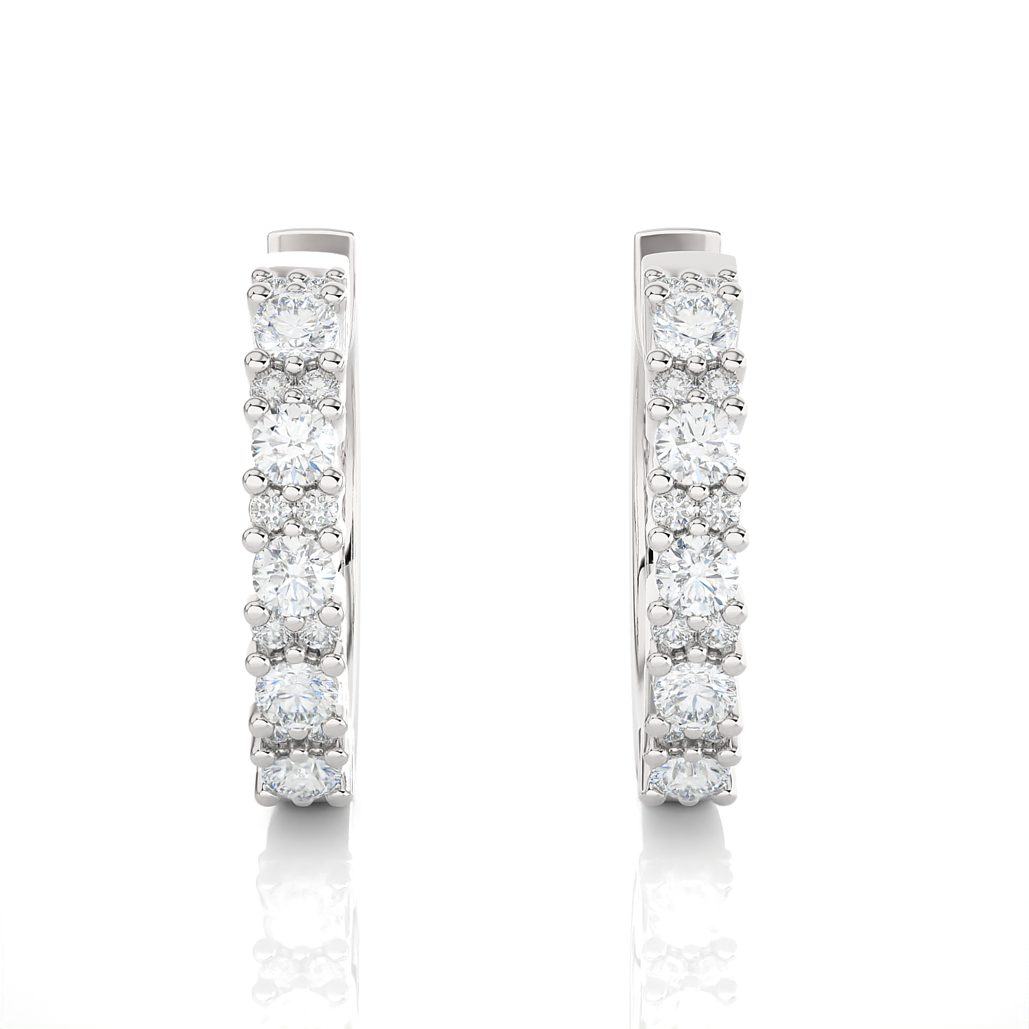 1/2 ctw Round Lab Grown Diamond Huggie Hoop Earrings