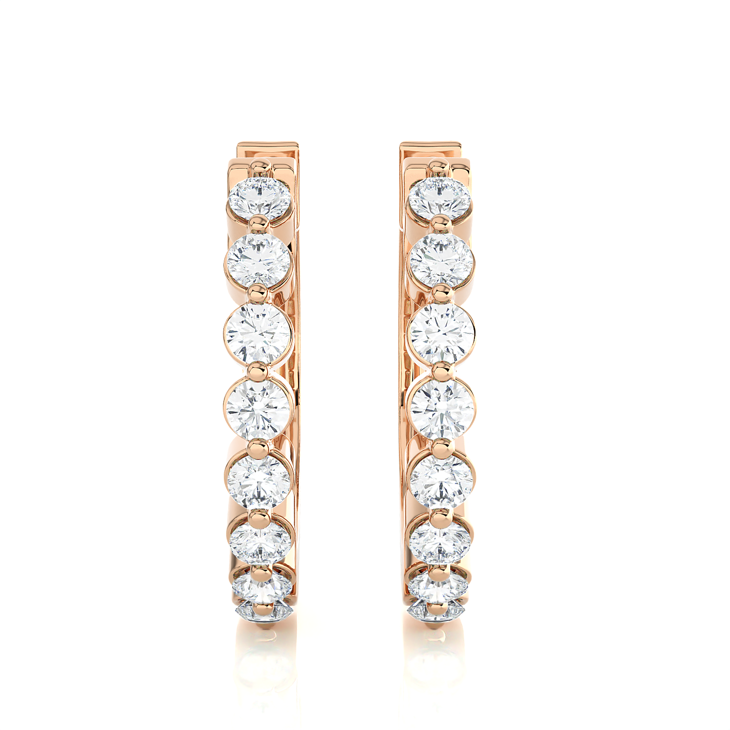 1/4 ctw Round Lab Grown Diamond Hoop Earrings