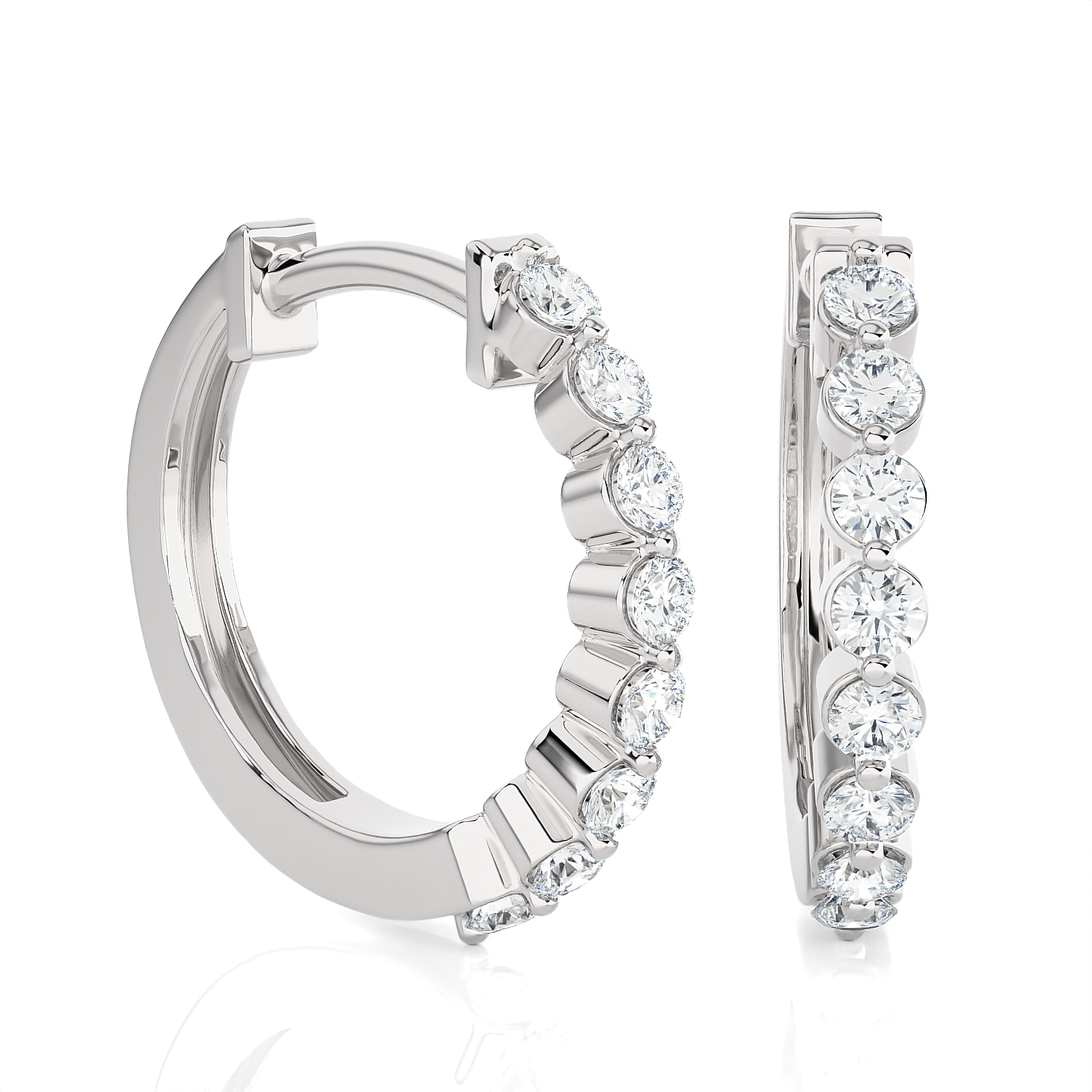 1/4 ctw Round Lab Grown Diamond Hoop Earrings