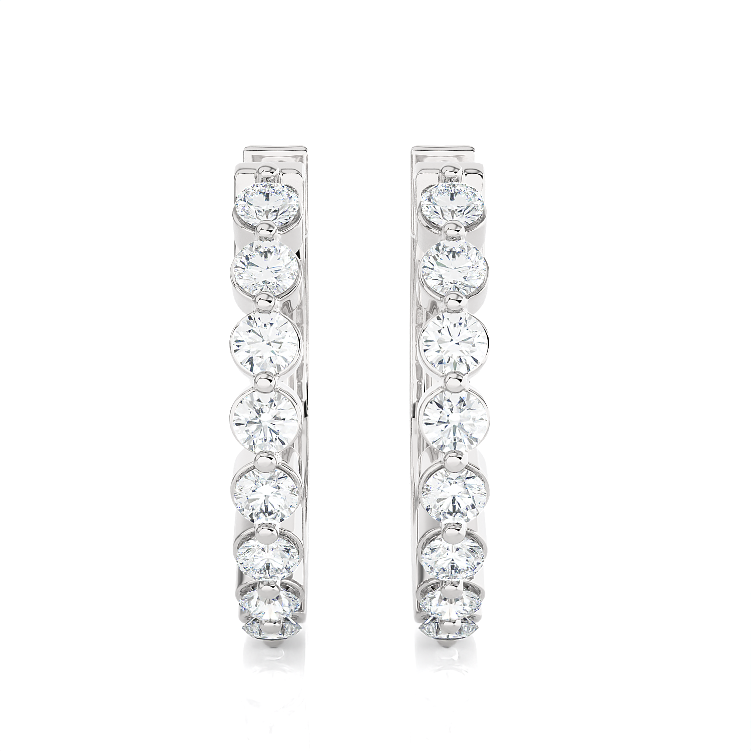 1/4 ctw Round Lab Grown Diamond Hoop Earrings