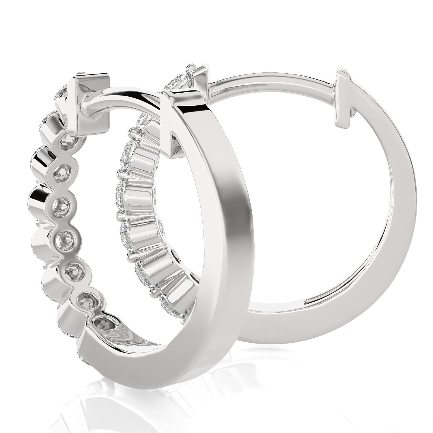 1/4 ctw Round Lab Grown Diamond Hoop Earrings