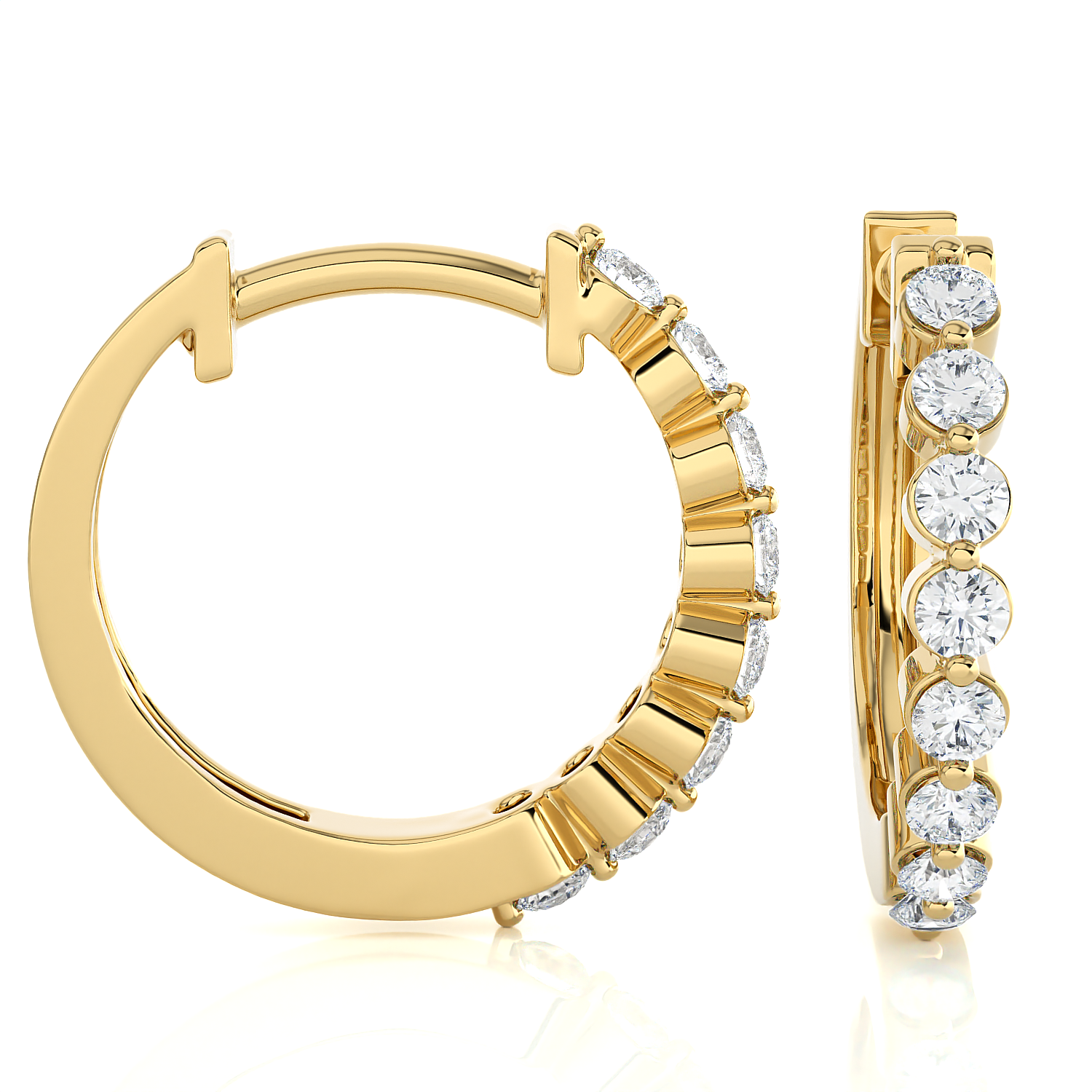 1/4 ctw Round Lab Grown Diamond Hoop Earrings